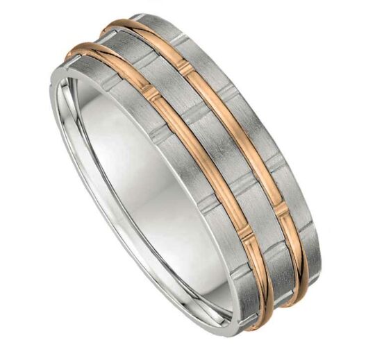 7mm Two Tone Gold Wedding Ring | 660A00G